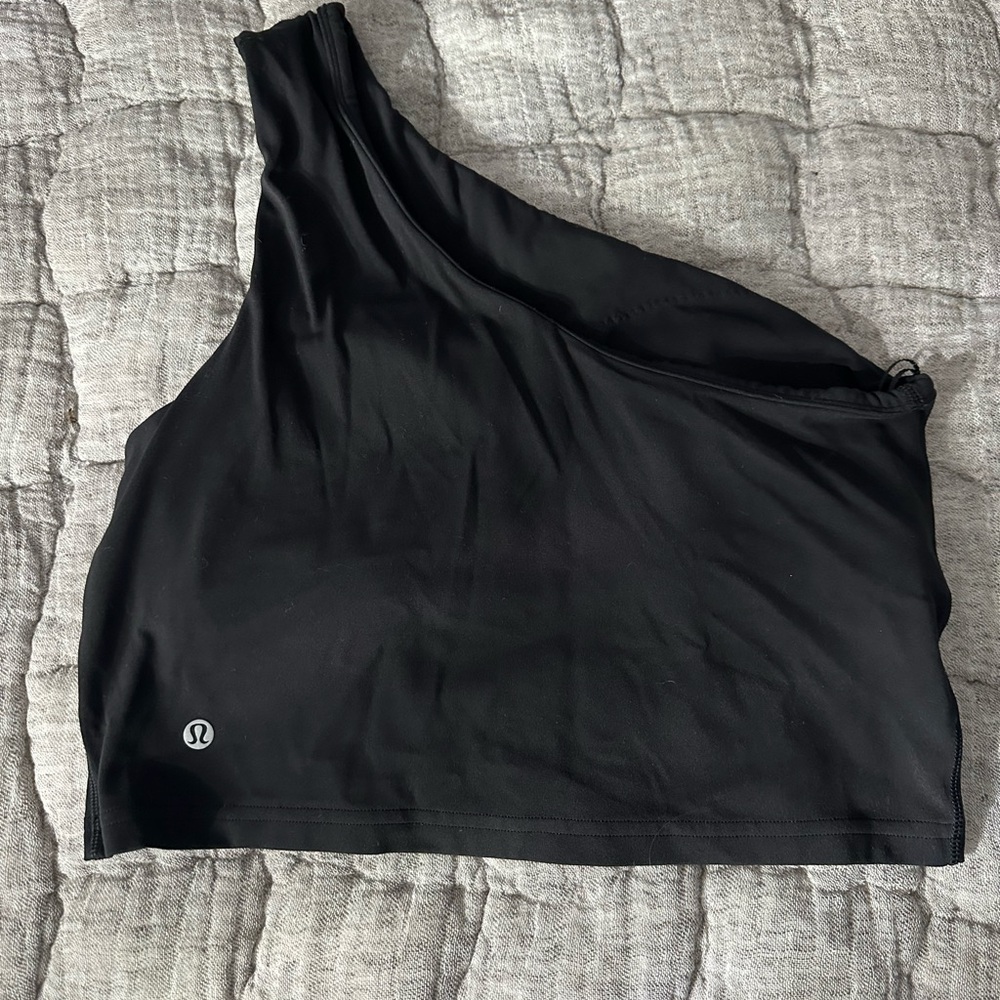 Lululemon Black One-Shoulder Crop Top - Picture 3 of 3